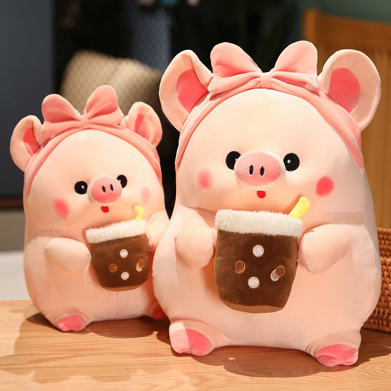 Kawaii Boba Piggy Plushie