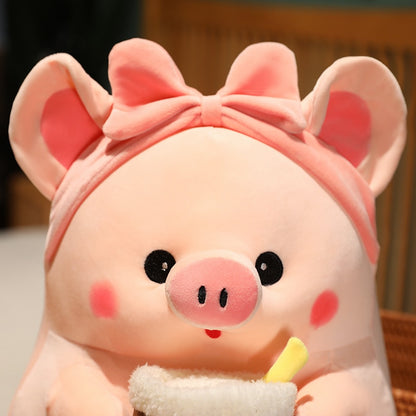 Kawaii Boba Piggy Plushie