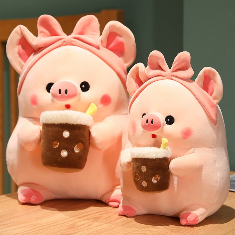 Kawaii Boba Piggy Plushie