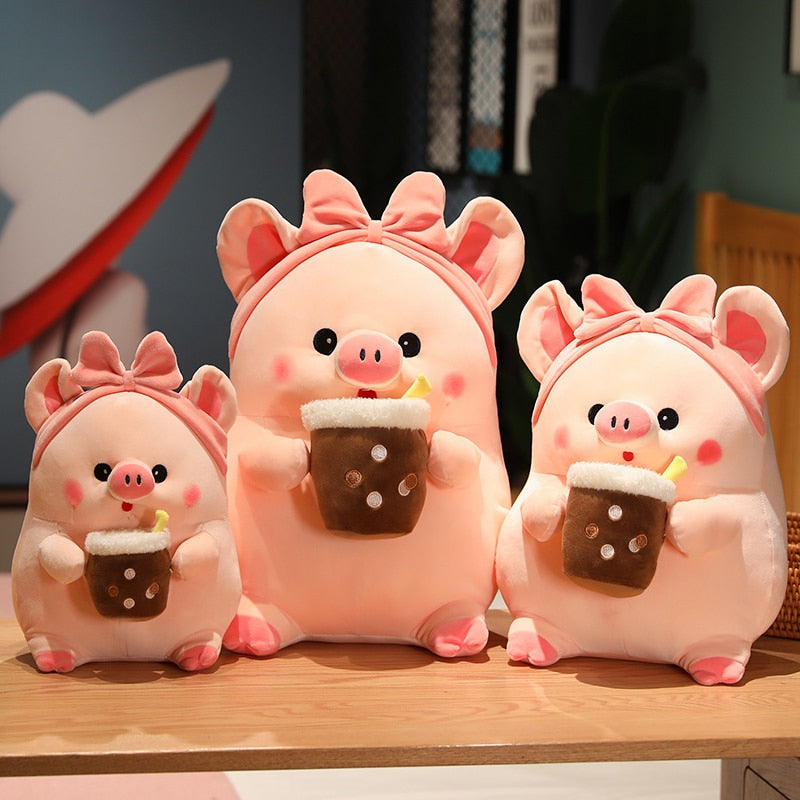 Kawaii Boba Piggy Plushie
